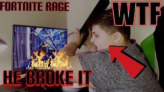 FAT KID rages over fortnite BREAKS CONTROLLER caught on camera