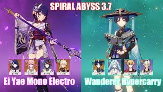 C0 Raiden Mono Electro & C0 Wanderer Hypercarry  Spiral Abyss 3.7  Genshin Impact