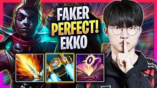 FAKER PERFECT GAME WITH EKKO MID - T1 Faker Plays Ekko MID vs Sylas  Season 2024