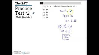 SAT Practice Test #2 Math Module 1 Problem #11