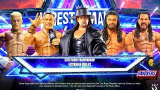 MATTEL ELITE ACTION FIGURE TOY MATCH John Cena + Undertaker + Roman + Cody + Rollins  WWE 2K24