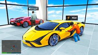 STEALING Luxury LAMBORGHINIS as a KID From The Dealership in GTA 5 RP