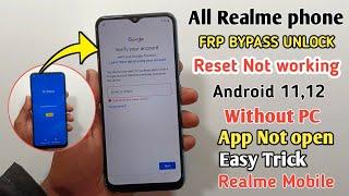 All Realme Frp Bypass Android 1112  New Trick 2024 Without Pc Bypass Google Account  APP Not open