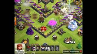 2 LIGHTING SPELL lvl 6 & 1 EARTHQUAKE level 1 destroy AIR DEFENSE level 7 & level 8Clash Of Clan