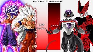 Goku & Gohan VS Frieza & Cell POWER LEVELS Over The Years - DBDBZDBSDBGTSDBHAnime WarDBUV