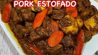 PORK ESTOFADO in PINEAPPLE JUICE  Try this recipe sauce pa lang ulam na  Pinoy Simple Cooking