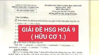 GIẢI ĐỀ HSG HOÁ 9 HỮU CƠ 1