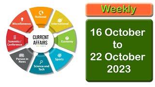 Weekly Current Affairs 2023  October 16 to 22  BSC Academy Guwahati