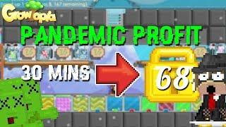 68 WLS IN 30 MINUTES??  PANDEMIC PROFIT   Growtopia