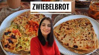 Gefülltes Fladenbrot - Einfach Pfannebrot mit Zwiebelfüllung