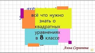 Квадратные уравнения. 8 класс. Примеры из ОГЭ. Дискриминант. Теорема Виета.