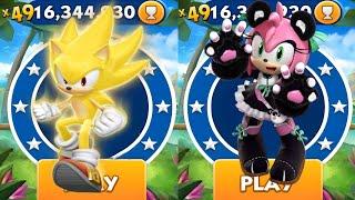 Sonic Dash - Super Sonic VS Panda Amy _ Movie Sonic vs All Bosses Zazz Eggman