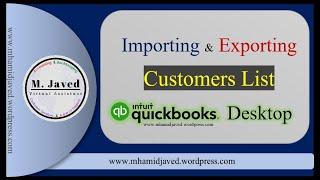 QuickBooks Desktop  Importing and Exporting Customers’ list