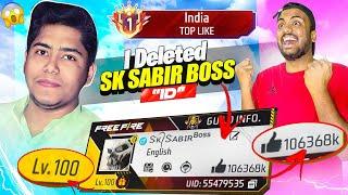 I Deleted Sk Sabir Boss Oldest Free Fire Id   Prank Shooter In Live Stream - Garena Free Fire Max