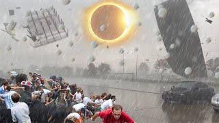 Texas USA destroyed in 2 minutes Solar eclipse storm and hail occurred in 1 day