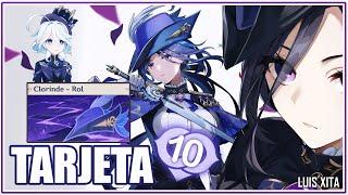 Clorinde  Maestra juego de Rol ◈「 Tarjeta Amistad 」•Nivel 10 #genshinimpact Verduga del justiciazgo