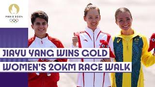 Chinas Jiayu Yang wins gold in womens 20km race walk ‍️‍️  Paris 2024 highlights