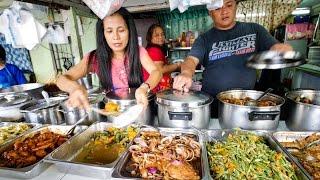 Philippines Street Food - AMAZING Filipino Food at Aling Sosings Carinderia in Manila