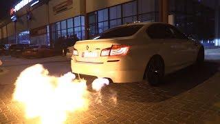 BMW M5 F10 w Akrapovic PP Performance - The BIGGEST M5 Flames EVER