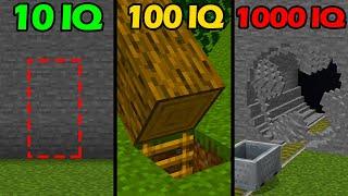 10 vs 100 vs 1000 IQ Secret Bases in Minecraft