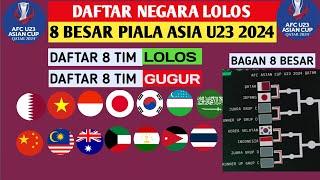 DAFTAR 8 TIM LOLOS 8 BESAR PIALA ASIA U23  INDONESIA VS KOREA SELATAN