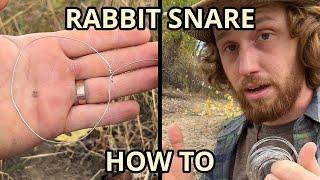 DIY Rabbit Snare quick tip. How to make and set a rabbit snare