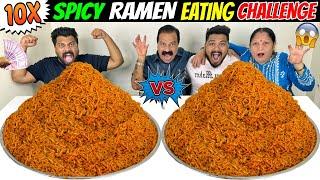 1 vs 3 SPICY RAMEN EATING CHALLENGE WORLD’S SPICIEST NOODLES COMPETITION