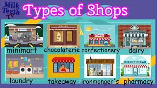 Types of Shops  Places and Shops in our Neighbourhood  Names of Shops for Kids  Shops Vocabulary