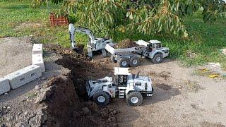 White RC heavy machines in action