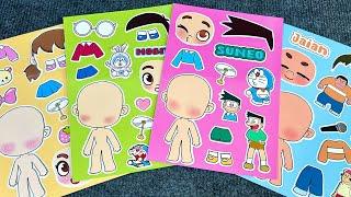 paper diy Decorating a Satisfying Doraemon Sticker Book ASMR  ASMR DIY Paper