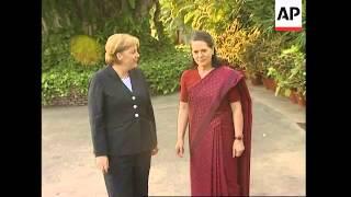 German Chancellor meets Sonia Gandhi