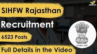 SIHFW Rajasthan Recruitment 2023 Notification  Salary Application Form