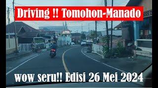 SERU  PERJALANAN TOMOHON KE KOTA MANADO MELALUI JALAN BERLIKU  LIKU VIDIO TANPA SKIP