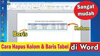 Cara Mudah Menghapus Kolom dan Baris TABEL di Word