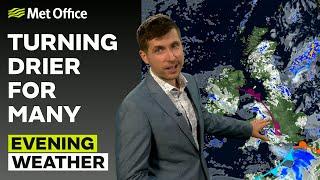 220724 – Rain or showers at first drier later – Evening Weather Forecast UK – Met Office Weather