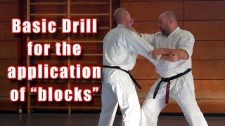 Practical Kata Bunkai basic drill for the application of “blocks”