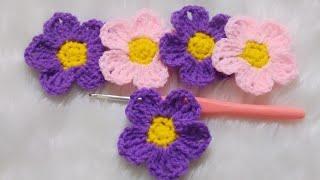 Crochet Five Petal Flower Tutorial