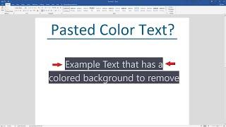 How to Remove Background Color From Pasted Text in Word