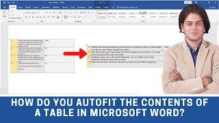 How do you AutoFit the contents of a table in Microsoft Word?
