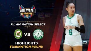 DLSU VS. FEU  Fil-Am Nation Select Volleyball Tournament  Elimination Round  Full Game Highlights