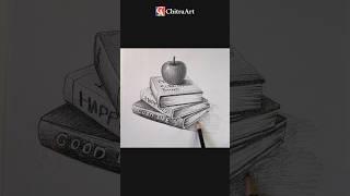 Pencil Drawing #shorts #youtubeshorts #drawing #viralvideo #apple #books #fruit