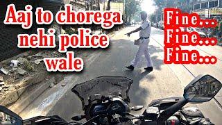 Police Ne Liya Fine  Due to signal braking  Dominar 400 first fine