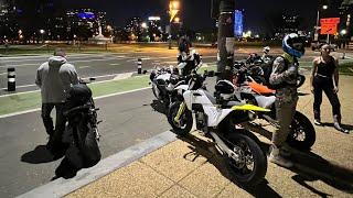 Taking the Supermoto on a Night City Ride