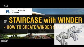 #18 Winder STAIRCASE  How to Create Winder Staircase in Revit  How to edit Railling in revit