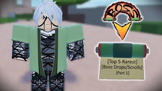 Part 1 Top 5 RAREST Boss DropsScrolls In Shindo Life