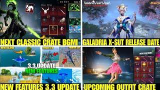  Next Classic Crate Bgmi  3.3 Update Galadria X-Sut Release Date  Bgmi 3.3 Update Release Date
