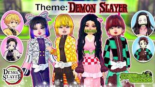 Doing Iconic DEMON SLAYER Themes in DRESS to IMPRESS... OUTFIT HACKS