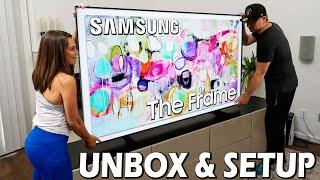 Huge 2022 Samsung The Frame 4k TV - Unboxing & Setup + 83 Sony A90J