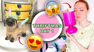I WENT TO 12 THRIFT STORES IN 2 DAYS  MASSIVE THRIFT HAUL THRIFTMAS DAY 1