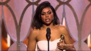 Taraji P. Henson wins Best Actress in a Drama Series at the 2016 Golden Globe Awards for Empire.